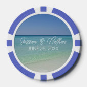 Personalisierte Hochzeit am schönen Strandhorizont Pokerchips (Vorderseite)