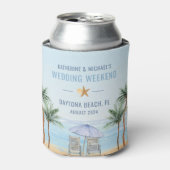 Personalisierte Hochzeit am Strand Dosenkühler (Kanne Vorderseite)