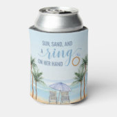 Personalisierte Hochzeit am Strand Dosenkühler (Kanne Rückseite)