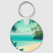 Personalisierte Hochzeit am Strand Schlüsselanhänger (Rückseite)