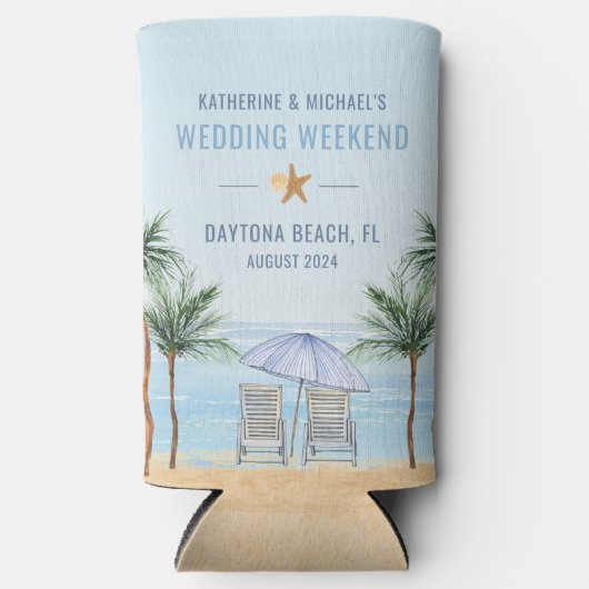 Personalisierte Hochzeit am Strand Selters Dosenkühler (Vorderseite)