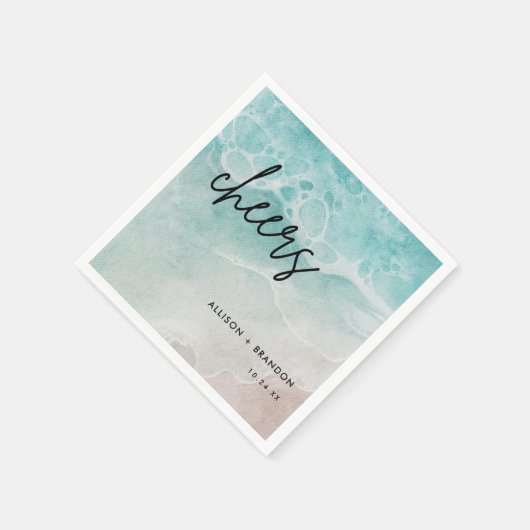 Personalisierte Hochzeit am Strand Serviette (Ecke)