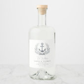 Personalisierte Hochzeit an der Küste Alkoholflaschenetikett (Vorderseite)