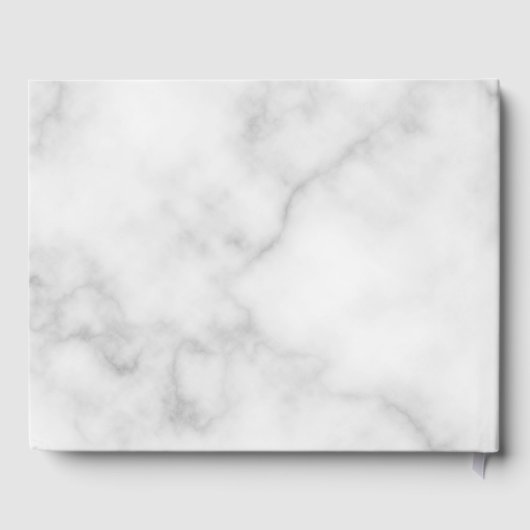 Personalisierte Hochzeit aus weißem Marmor Gästebuch (Rückseite)