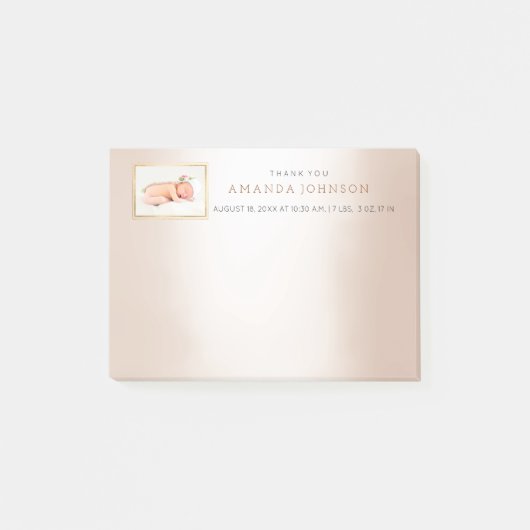 Personalisierte Hochzeit Baby Danke, dass du dir e Post-it Klebezettel (Vorderseite)