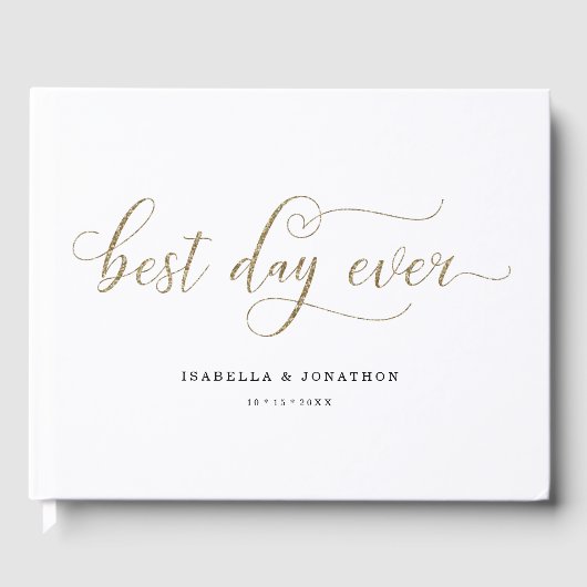 Personalisierte Hochzeit "Best Day Ever" Gästebuch (Vorderseite)