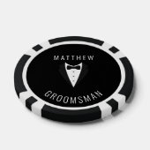 Personalisierte Hochzeit Black Trauzeuge Tuxedo Pokerchips (Einzeln)