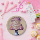 Personalisierte Hochzeit Braun Pappteller (Party)