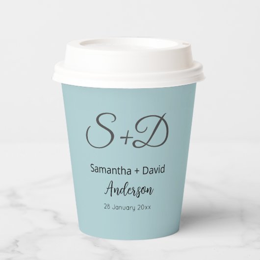 Personalisierte Hochzeit, Brautparty/Verlobung Pappbecher (Vorderseite)