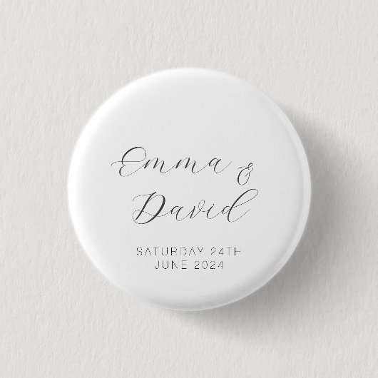 Personalisierte Hochzeit Button (Vorderseite)
