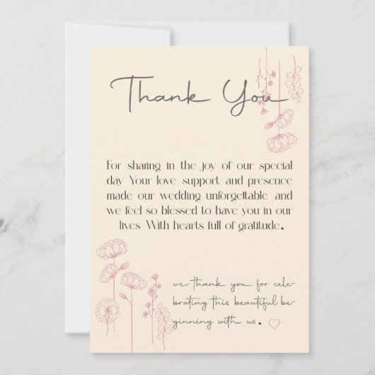 Personalisierte Hochzeit danke Karten Einzigartige (Rückseite)