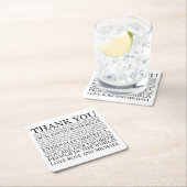 Personalisierte Hochzeit danken Ihnen Untersetzer (Vor Ort)