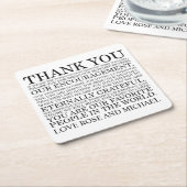 Personalisierte Hochzeit danken Ihnen Untersetzer (angewinkelt)