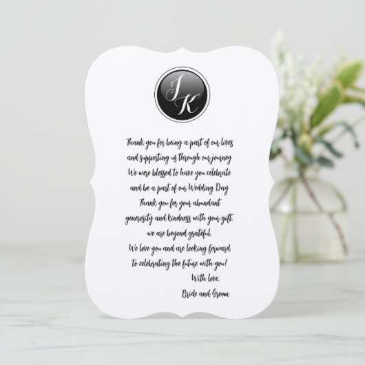 Personalisierte Hochzeit Dankeschön Karte (Stehend Vorderseite)