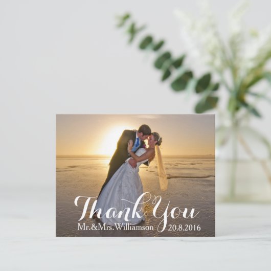 Personalisierte Hochzeit Dankeschön-Karte mit Foto Dankeskarte (Stehend Vorderseite)