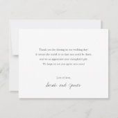 Personalisierte Hochzeit Dankeschön-Karte mit Foto Dankeskarte (Rückseite)