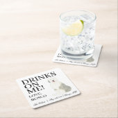 Personalisierte Hochzeit der alten englischen Scha Rechteckiger Pappuntersetzer (Vor Ort)