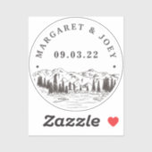 Personalisierte Hochzeit der Bergskette Aufkleber (Blatt)