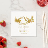 Personalisierte Hochzeit der Bergskette Serviette (Beispiel)