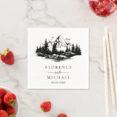 Personalisierte Hochzeit der Bergskette Serviette (Beispiel)