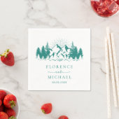 Personalisierte Hochzeit der Bergskette Serviette (Beispiel)