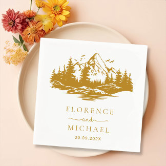 Personalisierte Hochzeit der Bergskette Serviette