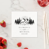 Personalisierte Hochzeit der Bergskette Serviette (Beispiel)