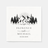 Personalisierte Hochzeit der Bergskette Serviette (Vorderseite)