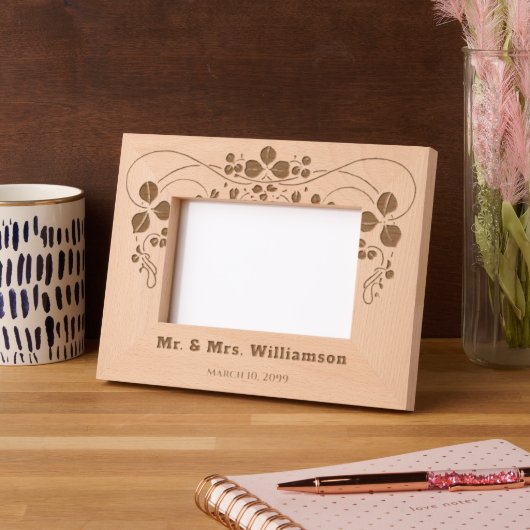 Personalisierte Hochzeit der Blumen Geätzte Rahmen (Links)