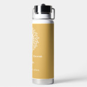 Personalisierte Hochzeit der Gelbblütenskizze Trinkflasche (Hinten)