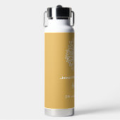 Personalisierte Hochzeit der Gelbblütenskizze Trinkflasche (Vorderseite)