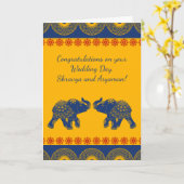 Personalisierte Hochzeit der indischen ThemenElefa Karte (Gelbe Blume)