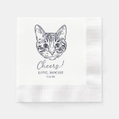 Personalisierte Hochzeit der Schwarzen und Weißen  Serviette (Vorderseite)