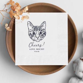 Personalisierte Hochzeit der Schwarzen und Weißen Serviette