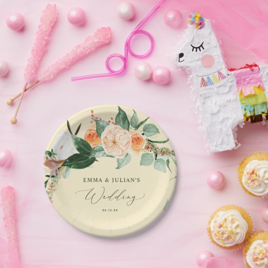 Personalisierte Hochzeit des Botanischen Boho Pappteller (Party)