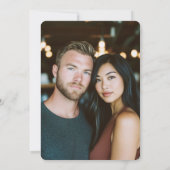 Personalisierte Hochzeit des Grünen Fotos Save The Date (Rückseite)