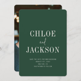 Personalisierte Hochzeit des Grünen Fotos Save The Date