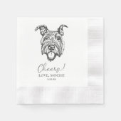 Personalisierte Hochzeit des Hundes in Schwarz und Serviette (Vorderseite)