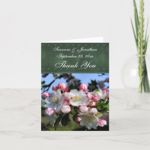 Personalisierte Hochzeit des weißen Frühlings Dankeskarte