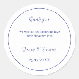 Personalisierte Hochzeit Einfach Lila Runder Aufkleber