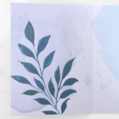 Personalisierte Hochzeit Elegan Blue Ästhetik Dreifach Gefaltete Einladung (Innen Erste Seite)