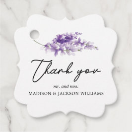 Personalisierte Hochzeit Eleganter Lavender Geschenkanhänger