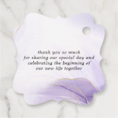 Personalisierte Hochzeit Eleganter Lavender Geschenkanhänger (Rückseite)