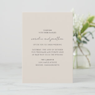 Personalisierte Hochzeit Elfenbein Cremig Elegante Einladung