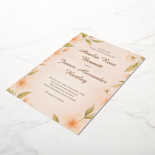 Personalisierte Hochzeit Folieneinladung (Gedreht)