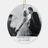 Personalisierte Hochzeit Foto Weihnachten Keramik Ornament (Links)