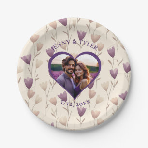 Personalisierte Hochzeit Fotovorlage Pappteller
