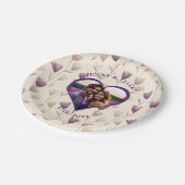 Personalisierte Hochzeit | Fotovorlage Pappteller (Schrägansicht)