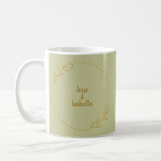 Personalisierte Hochzeit Gelb-Grün Kaffeetasse