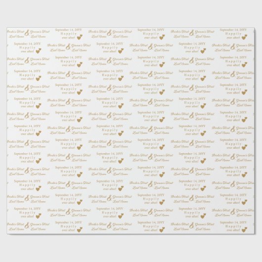 Personalisierte Hochzeit Geschenkpapier (Flach)